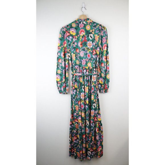 Boden Willow Floral Tiered Dress 6 Long Forest Grass Flourishing Vine - Picture 3 of 10